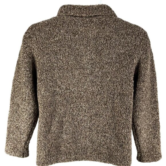 Talbots Womens M Wool Cardigan Made In Italy Marled Brown Grandmacore Timeless - Picture 2 of 16